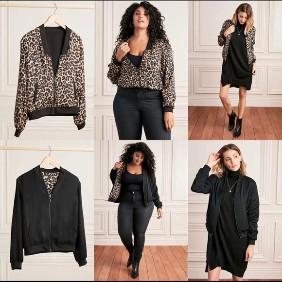 STELLA & Dot Reservable Bomber in Leopard Sz Small - Picture 1 of 7